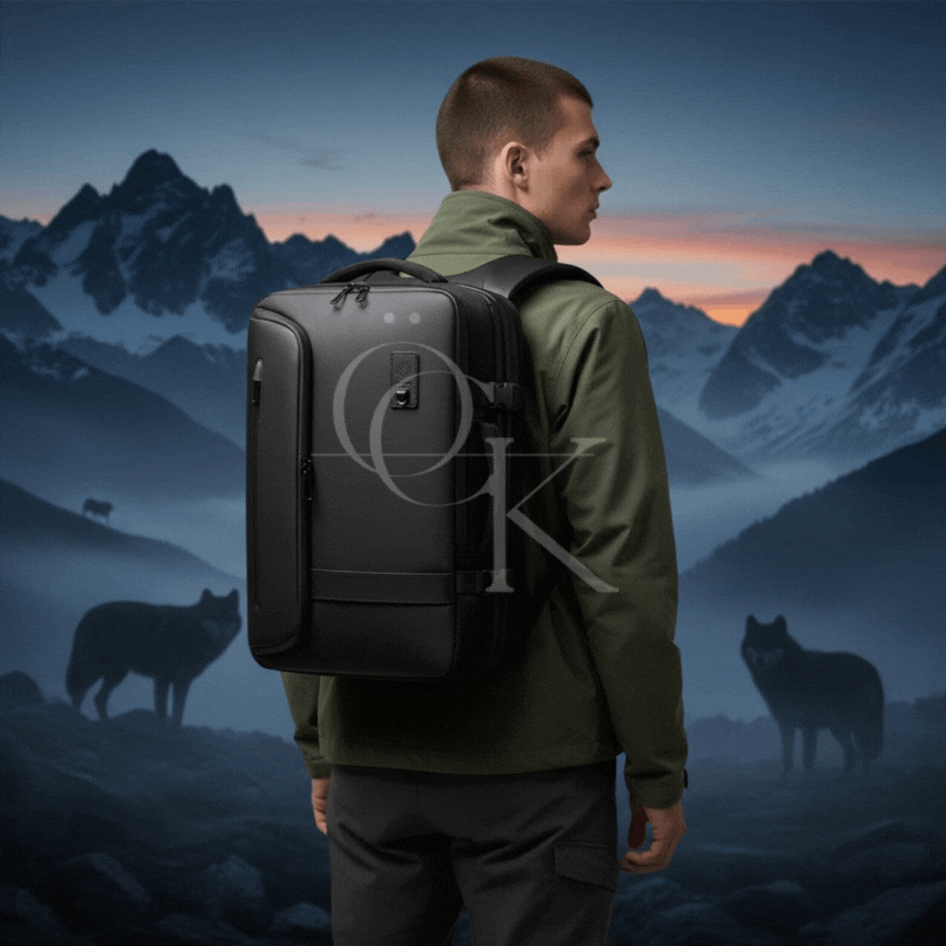 ÖCK Vacuum Backpack – Rugged Smart Compression Backpack | Carry-On Approved, Waterproof & Holds Up to 3 Weeks of Gear