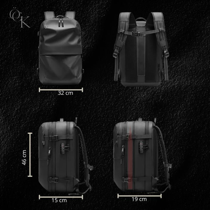 ÖCK Waterproof Vacuum Backpack – Compression Travel Bag for Adventure & Freedom | 50% More Space, Carry-On Approved